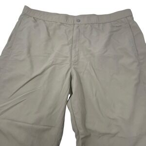 LL Bean Mens Nylon Tan Hiking Pants 0FVL4 Ankle Zip Outdoor‎ XXL 2XL Drawstring